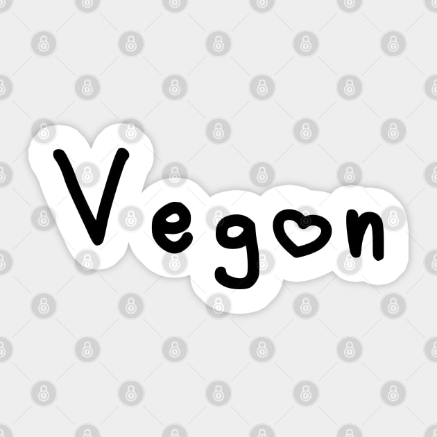 Vegan Heart Cute Plants Save Animals Comic Writing Gift Love Vegansim Sticker by Kibo2020